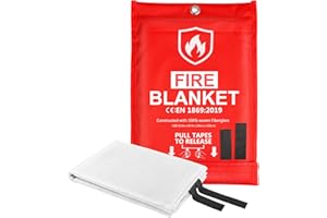 HOMEXCEL Fire Blanket Emergency for Home and Kitchen - 1 Pack, Emergency Fire Retardant Blankets, Flame Suppression Fiberglass Fire Blanket for House Camping Grill Car Office Warehouse Survival Safety