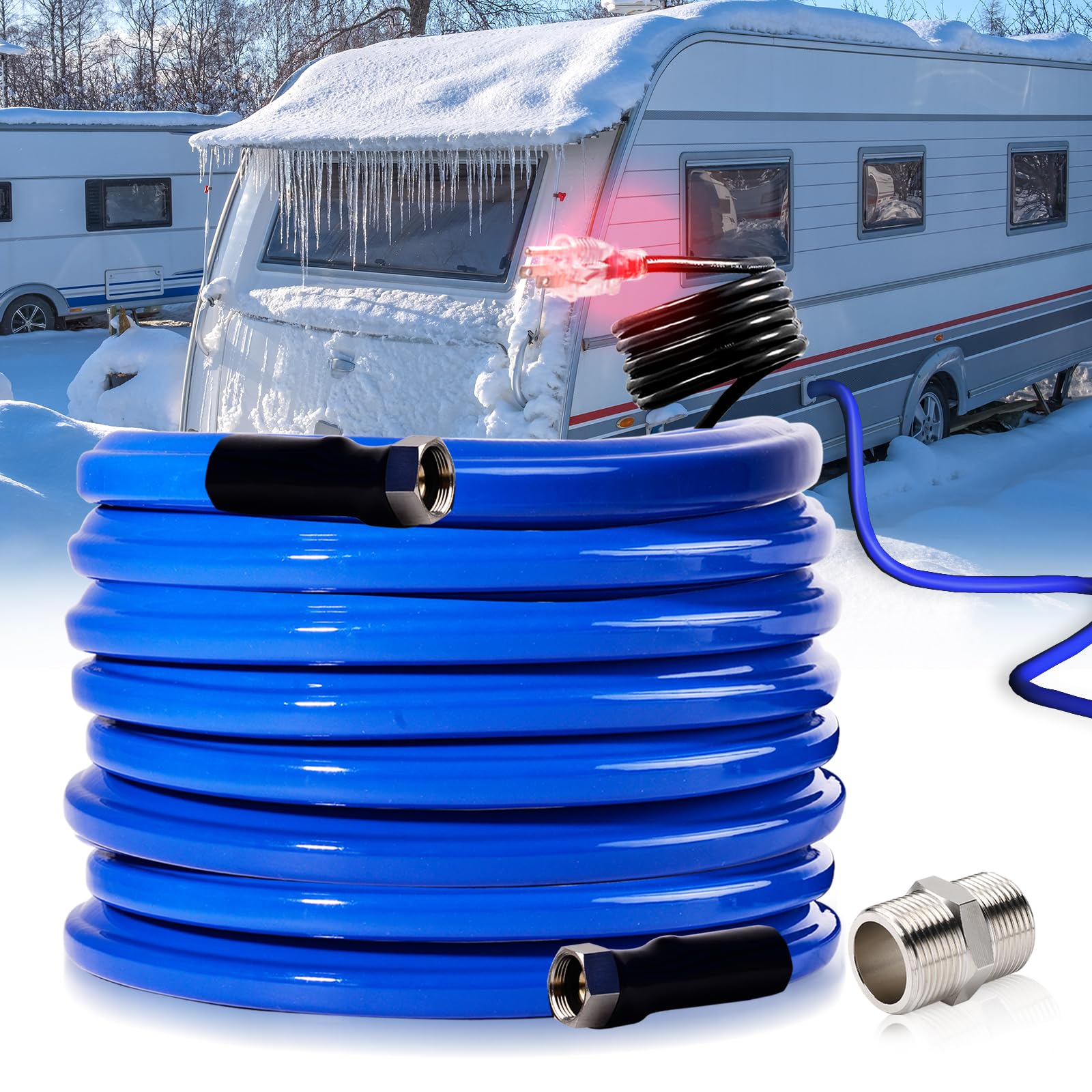 Photo 1 of Yurnomy 75FT Heated Water Hose for RV,Rv Water Hose,-45 ? Antifreeze Heated Drinking Garden Water Hose,Rv Accessories