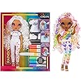 Rainbow High Color & Create Fashion DIY Doll with Washable Rainbow Markers, Purple Eyes, Curly Hair, Bonus Top & Shoes. Color