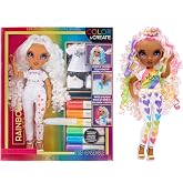 Rainbow High Colour & Create Fashion DIY Doll - Blue Eyes, Straight Hair, Bonus Top & Shoes, and Washable Rainbow Markers - Colour, Create, Play, Rinse, Repeat - For Kids 4-12 Years Old & Collectors