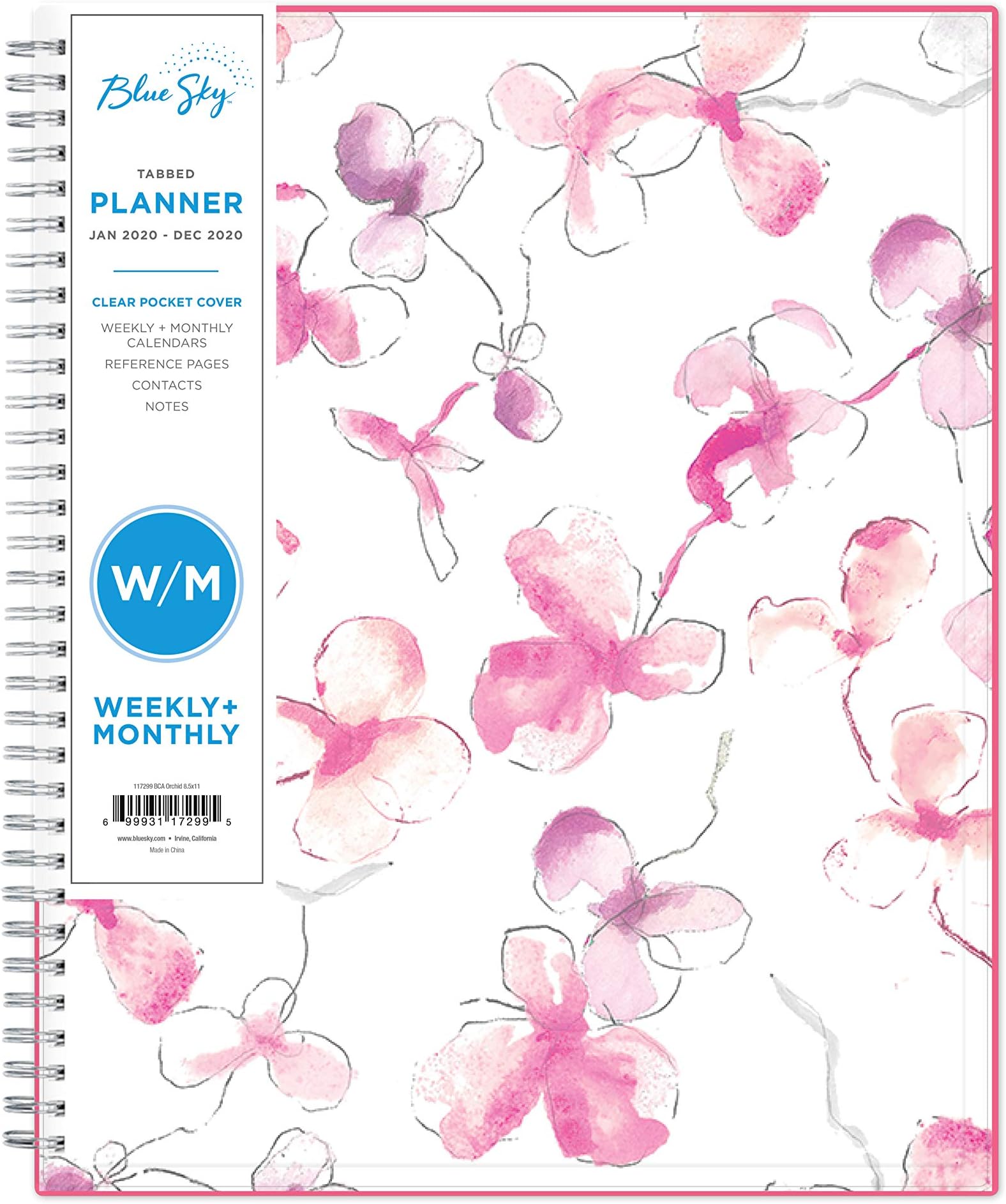 Blue Sky 2020 Weekly & Monthly Planner, Flexible Cover, Twin-Wire Binding, 8.5" x 11", Orchid