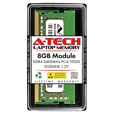 A-Tech 8GB DDR4 2400 MHz SODIMM PC4-19200 (PC4-2400T) CL17 Non-ECC Laptop RAM Memory Module