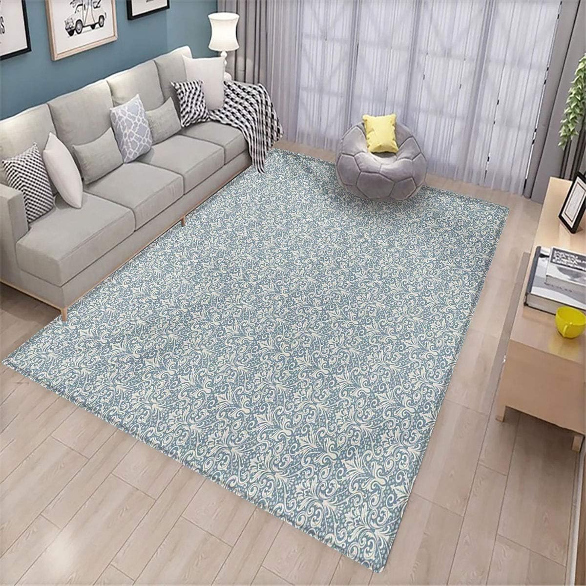 Damask Decorative Floor mat Floral Ornament with