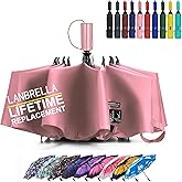 LANBRELLA Compact Reverse Folding Umbrella Auto Windproof Travel Umbrella