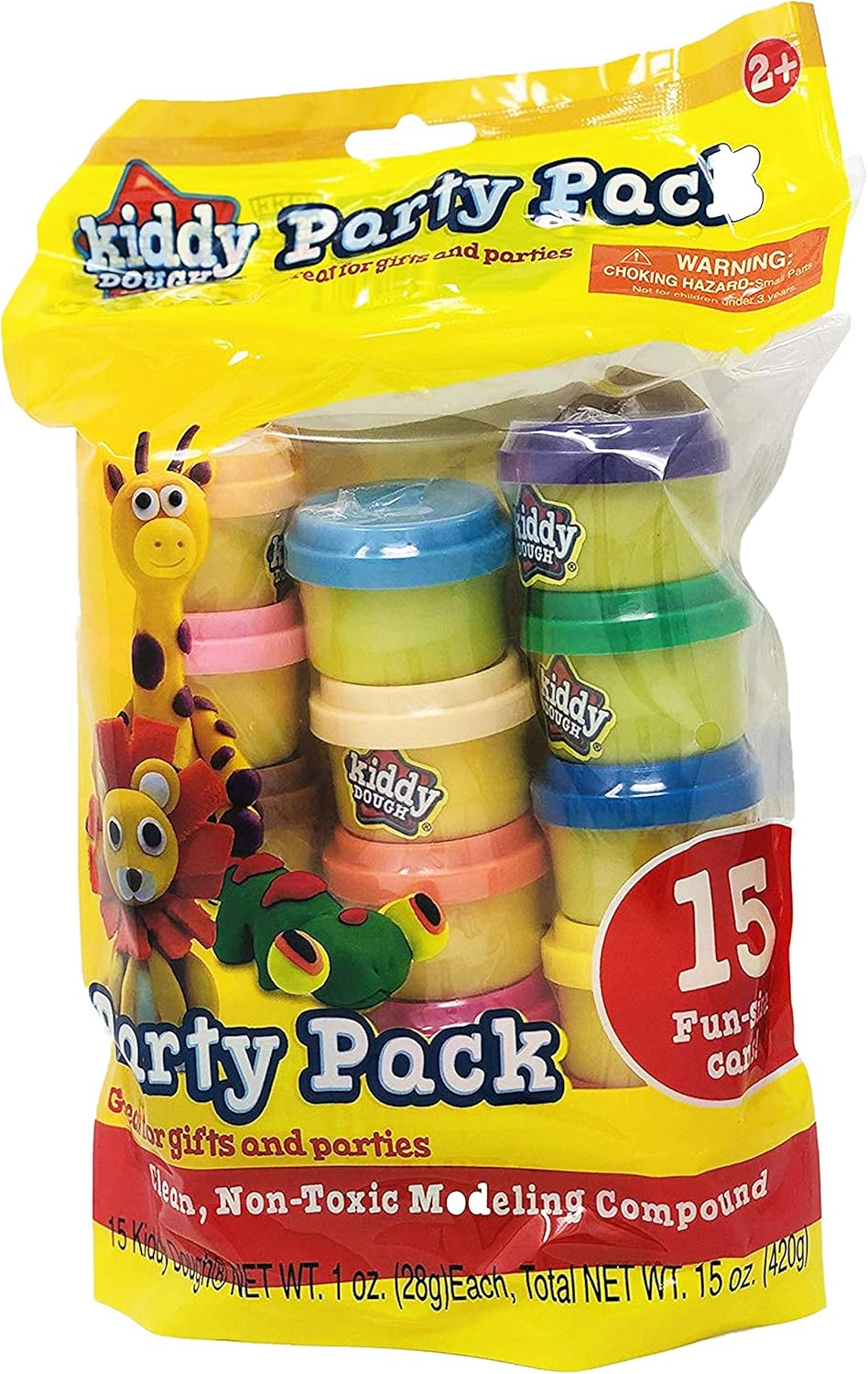 Kiddy Dough Party Pack, MultiColoured, for Moulding Sculpting, Suitable for Play Dates and