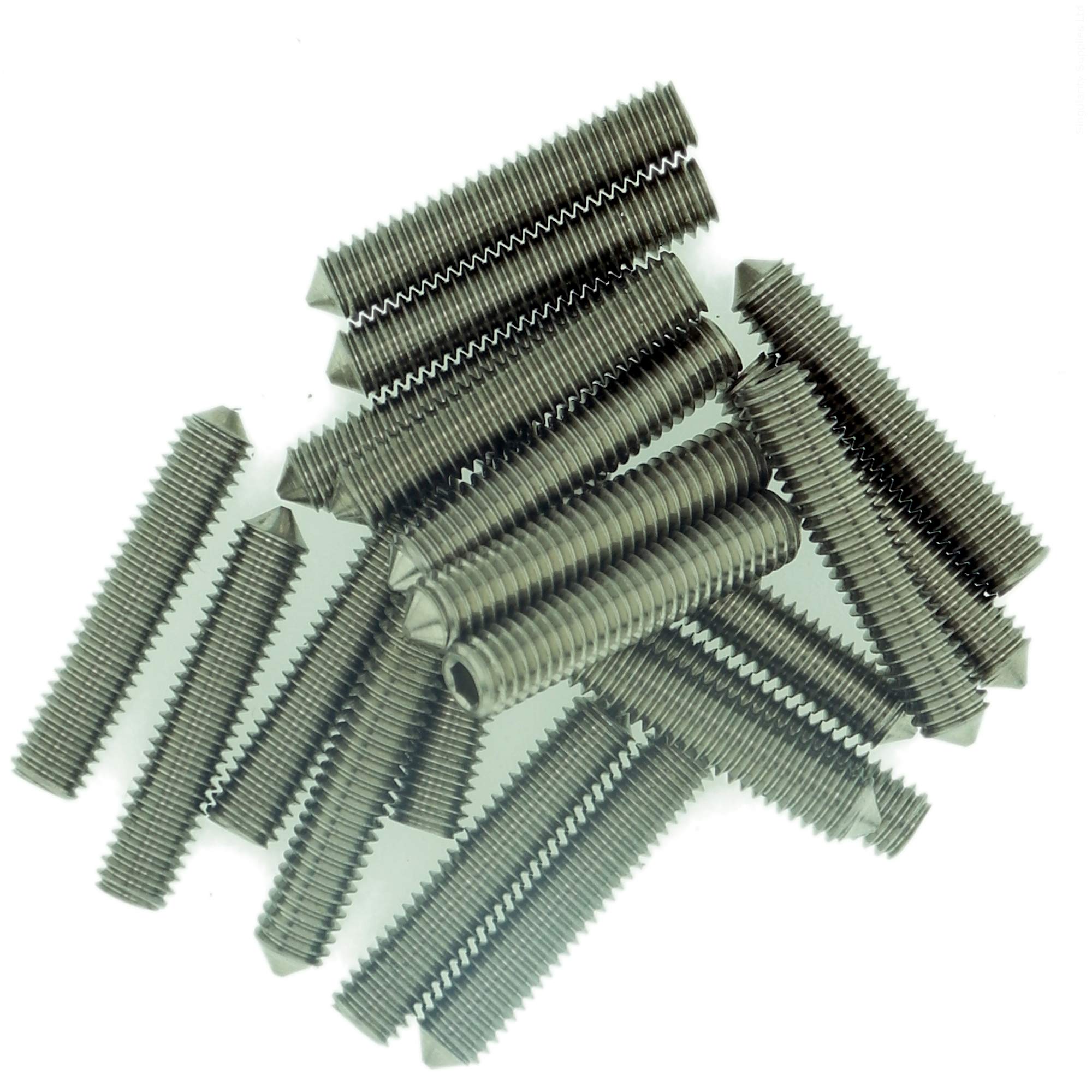 M4 (4mm x 30mm) Hex Socket Grub Screw (Cone Point) - Stainless Steel (A2) (Pack of 20)