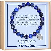 OLGAS GEMS 65th Birthday Milestone Bracelet & Meaningful Message Card for Women - Beautiful and Sentimental 65th Birthday Gifts for Women