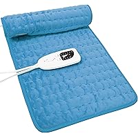 Heating Pad Electric Heat Pad, Hot Heated Pad,Moist Heat Heating Pad Moist and Dry Heat,Multiple Temp and Timer Settings (Blu