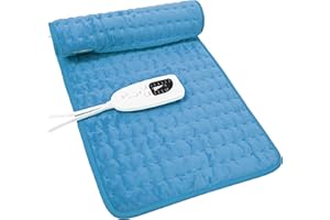 Heating Pad Electric Heat Pad, Hot Heated Pad,Moist Heat Heating Pad Moist and Dry Heat,Multiple Temp and Timer Settings (Blu