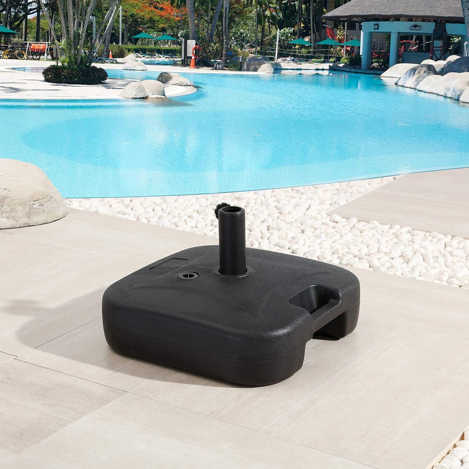Amazon.com: Outdoor Patio Umbrella Base 52 lbs Plastic Square Stand