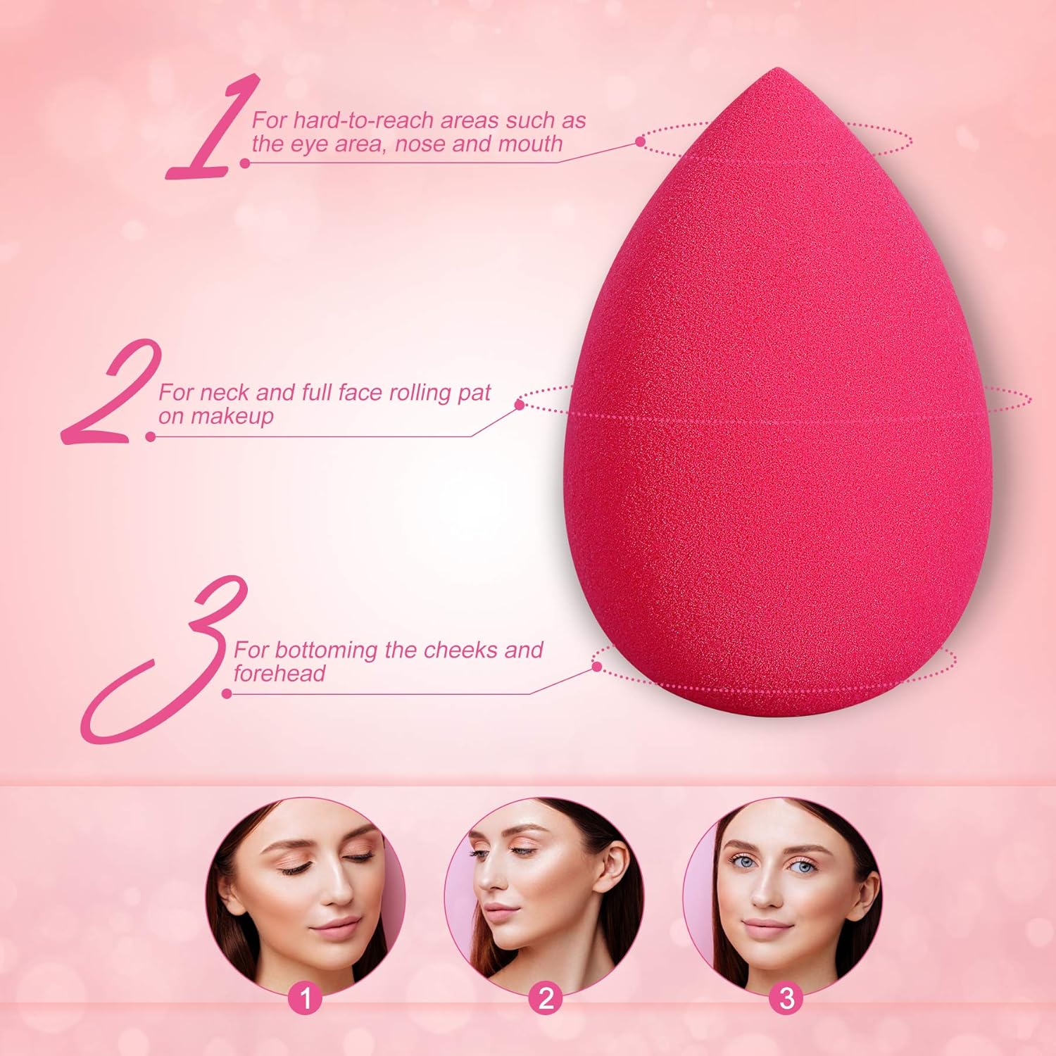 6Pcs Makeup Sponge, Easkep Blender Beauty Foundation Blending Sponge Set Professional Perfect Puff Flawless for Liquid Latex Free Multi-Color No Floating Powder : Beauty