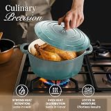 Nuovva Enamelled Cast Iron Dutch Oven 6.4 Qt with Lid Sea Salt 28cm view 7