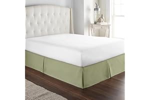 HC Collection Bed Skirt King Size, Soft Microfiber Box Spring Cover, 14" Inch Drop King Bed Skirt, Wrinkle & Fade Resistent - Sage