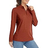 MAGCOMSEN Women's Long Sleeve Shirts 1/4 Zip Pullover UPF 50+ Sun Protection Quick Dry Hiking Athletic Workout Tops