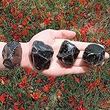 LAIDANLA Black Obsidian Natural Rough Stones Crystal Large Raw Crystals Bulk 2" Healing Gemstones for Reiki Healing Tumbling 