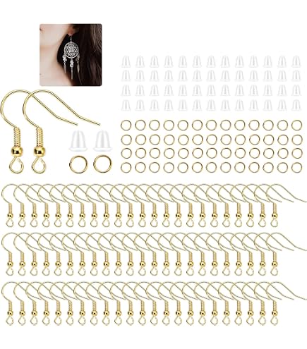 thumbnail image 2 of 50 Pcs Gold Plated Stainless Steel Fishhook Ear Wires - 21 Gauge, 19mm, 6x2mm Coil 2 of 5