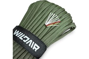 WILDAIR Paracord Survival Paracord Parachute Fire Cord Survival Ropes 4-in-1 U.S. Military Type III with Integrated Fishing Line Fire-Starter Tinder