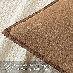 MIULEE Decorative Linen Euro Sham Pillow Covers