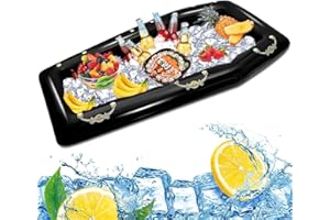 DREDQCCO 52Inch Inflatable Coffin Cooler Coffin Pool Float Inflatable Ice Chest Buffet Cooler Drink Beverage for Halloween Party Spooky Decor Cooler Pool Party Picnic Barbecue (Coffin Cooler)