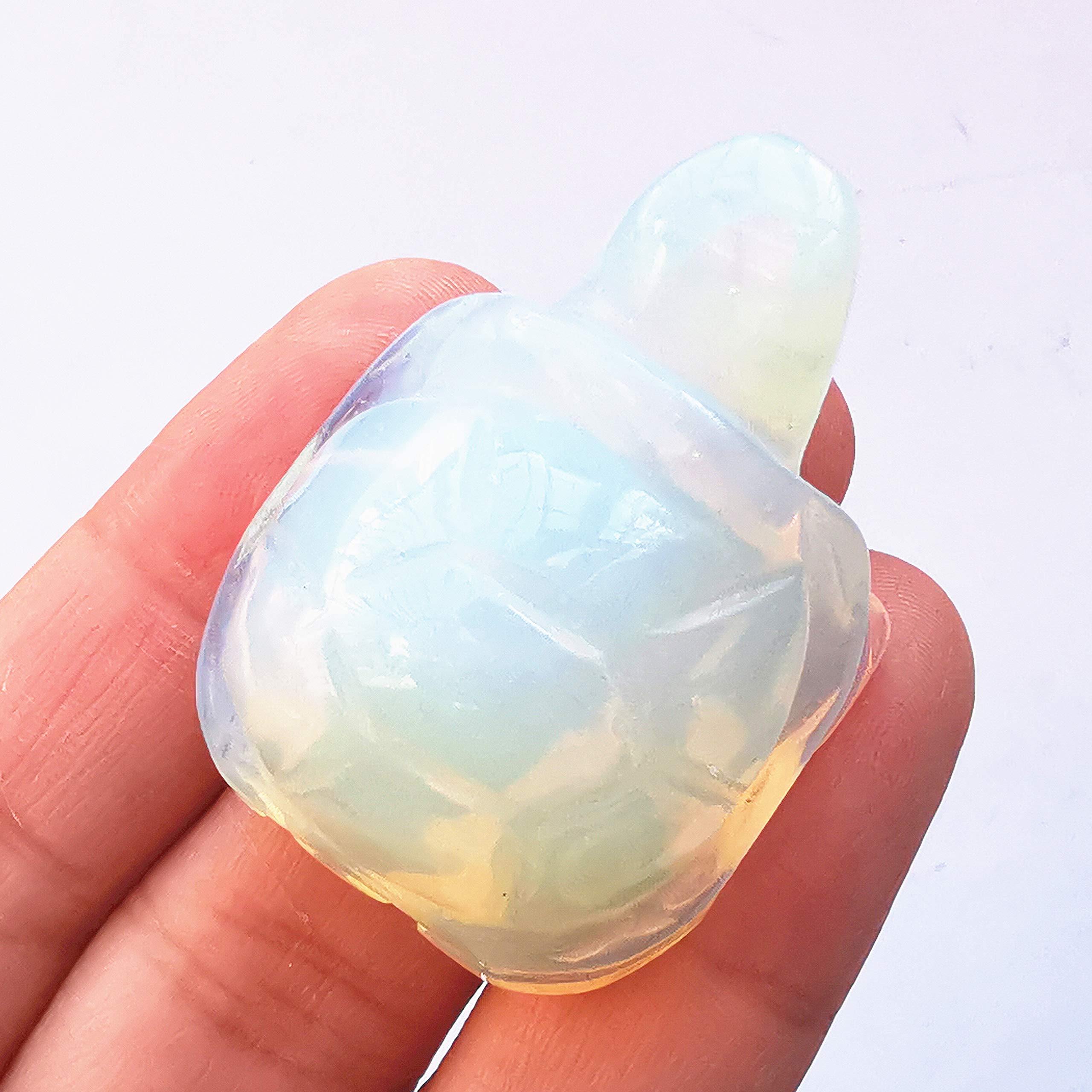 Manekieko Synthetic Opalite Tortoise Crystals and Healing Stones, 35mm Carved Animal Collectible Sculpture Fengshui Healing Crystal