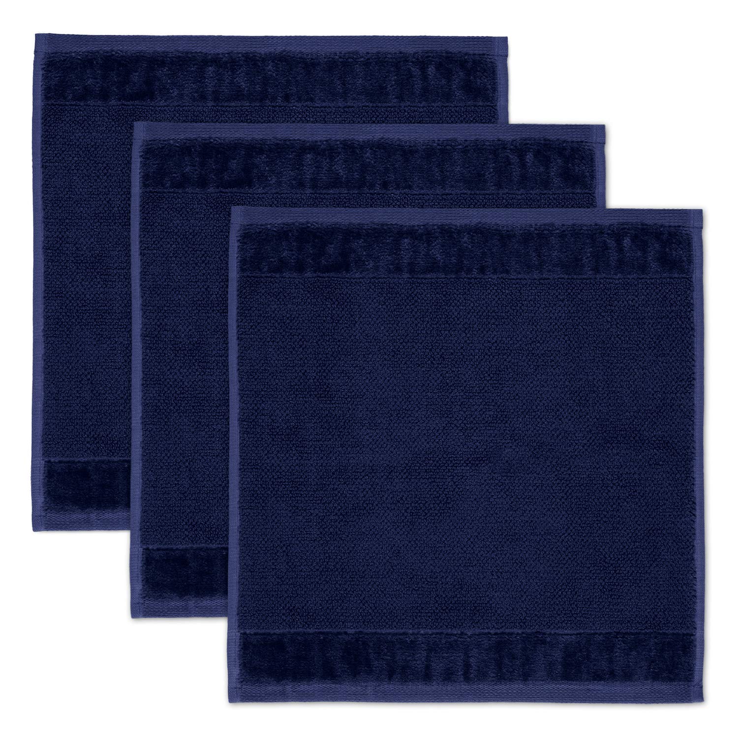 Möve Bamboo Luxe set of 3 soap cloths 30 x 30 cm made of 60% cotton / 40% viscose from bamboo cellulose, deep sea