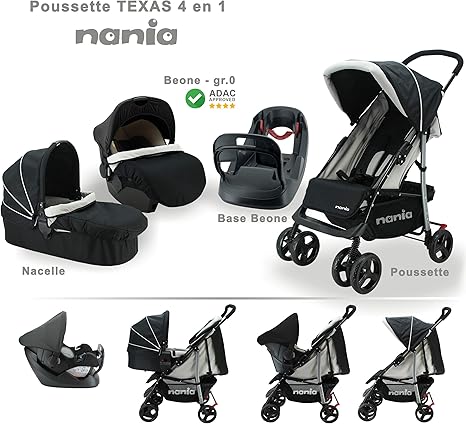 combiné poussette nacelle siège auto