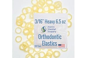 SONIC DENTAL SUPPLY 3/16 Inch Heavy 6.5 oz - Orthodontic Elastic Rubber Bands - 100 Pack - Natural Latex, Rubberbands, Braces, Dreadlocks Hair Braids, Tooth Gap, Packaging, Crafts - Sonic Dental - Made in USA