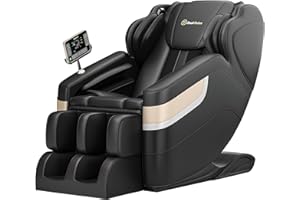 Real Relax Massage Chair, Full Body Zero Gravity Massage Recliner, with Auto Modes, Waist Heating, LCD, Bluetooth, Foot Massage, Black