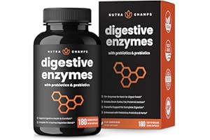 NutraChamps Digestive Enzymes with Probiotics and Prebiotics for Women & Men - 180 Vegan Capsules with Bromelain for Bloating & Optimal Gut Health