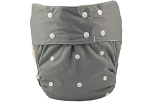 JOBEBE Adult Cloth Diaper Cover Nappy Reusable Washable Adjustable for Disability Incontinence Person (Grey)