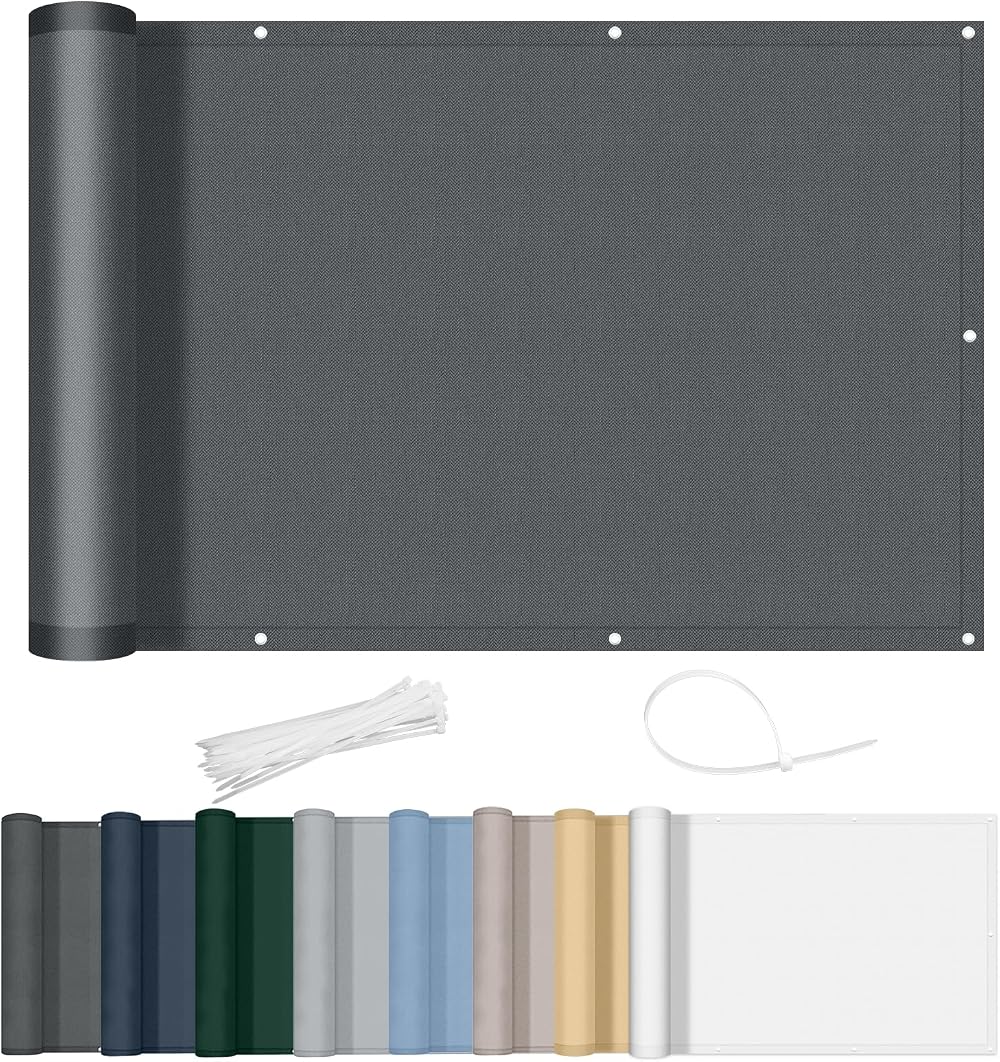 AXT SHADE Balcony Privacy Screen 90x500cm Waterproof Anthracite