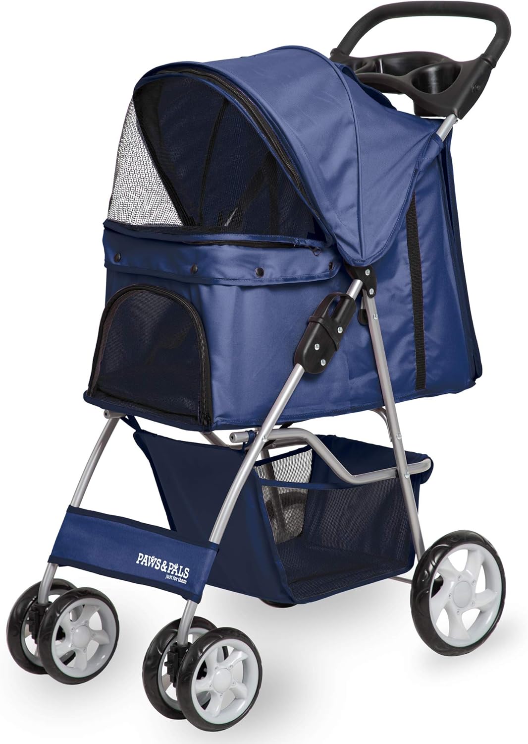 paws & pals city walk n stride 4 wheeler pet stroller for dogs and cats