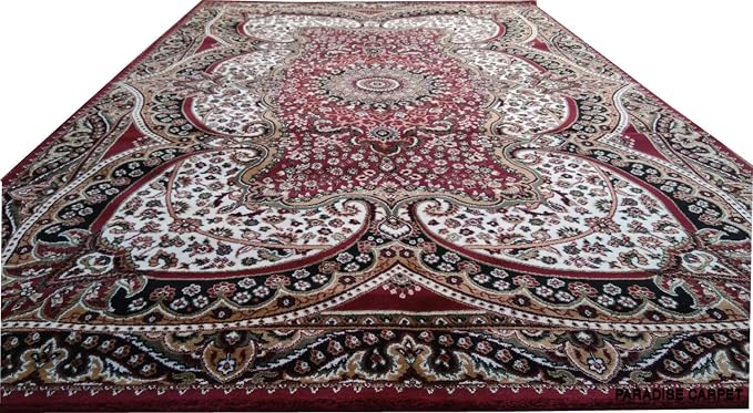 PARADISE CARPET CREATION Kashmiri Persian Design Carpet Competitive Price 8 X11 FEET (240X330) cm. Color RED Multi
