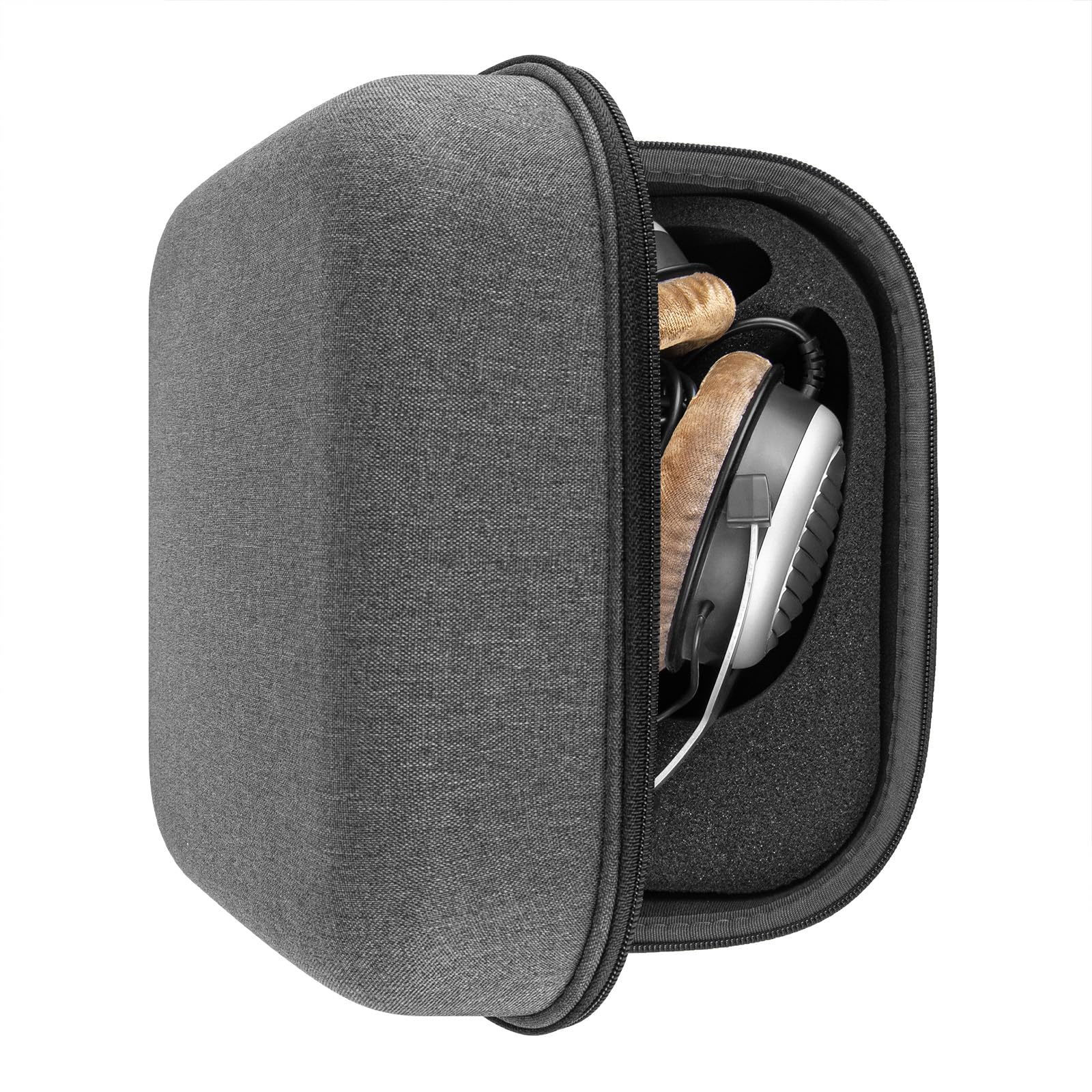 Geekria Shield Headphones Case Compatible with Beyerdynamic T1, MMX 300, HE400S, Replacement Extra Hard Shell Travel Carrying Bag with Cable Storage (Dark Grey)
