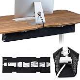 Perfect Posture Mesh Cable Management Tray Under Desk Cord Organizer - 38" | Instant Access Hanging Design Under Desk Cable Tray, High Quality Aesthetic Mesh Material, 6 Velcro Straps, 5 min install