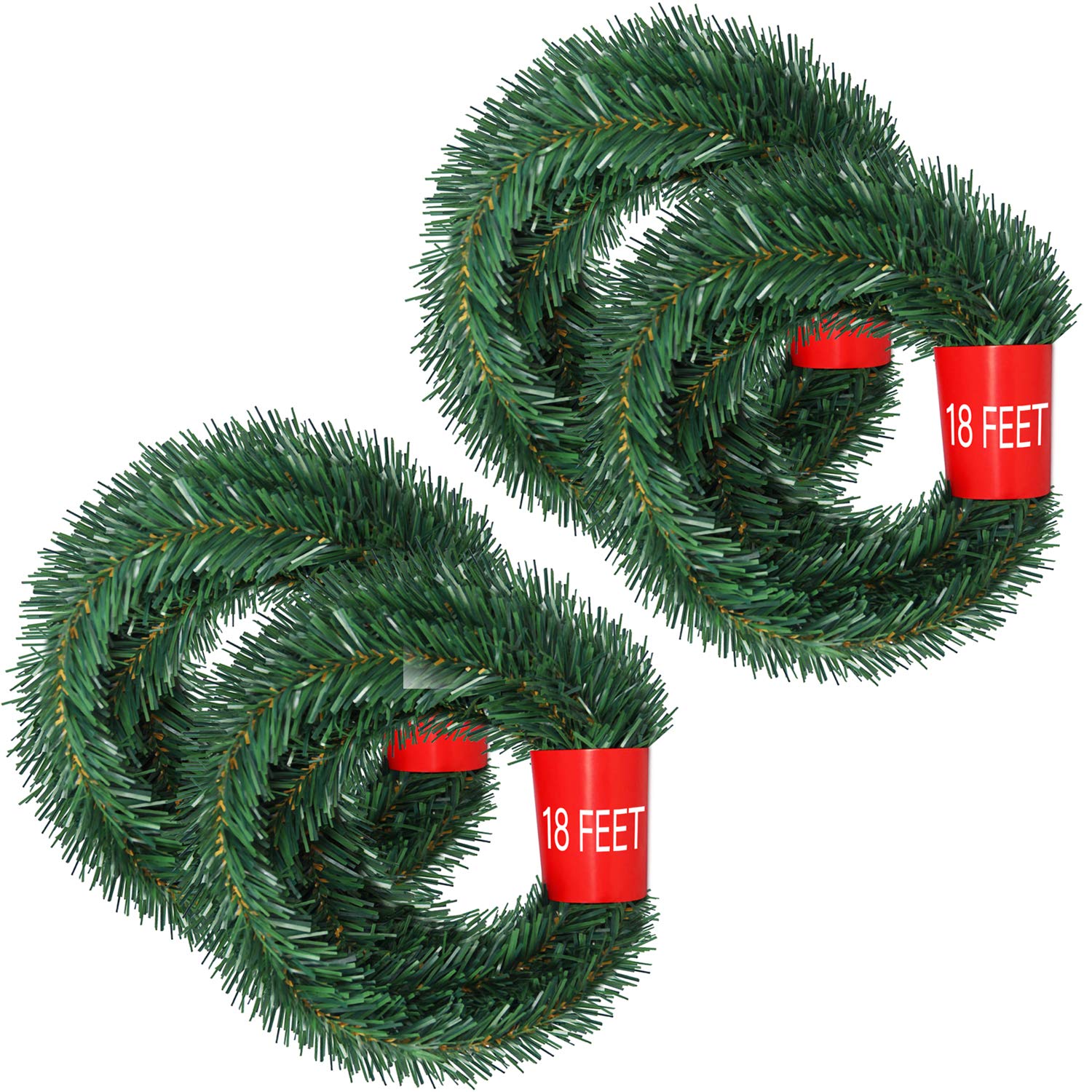 Lvyleaf 72 Feet Christmas Garland 4 Strands Artificial Pine Garland