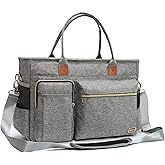 Rabjen Nurse Tote Bag for Work with Padded 15.6” Laptop Sleeve, Medical Supplies Shoulder Bag for Home Health Care