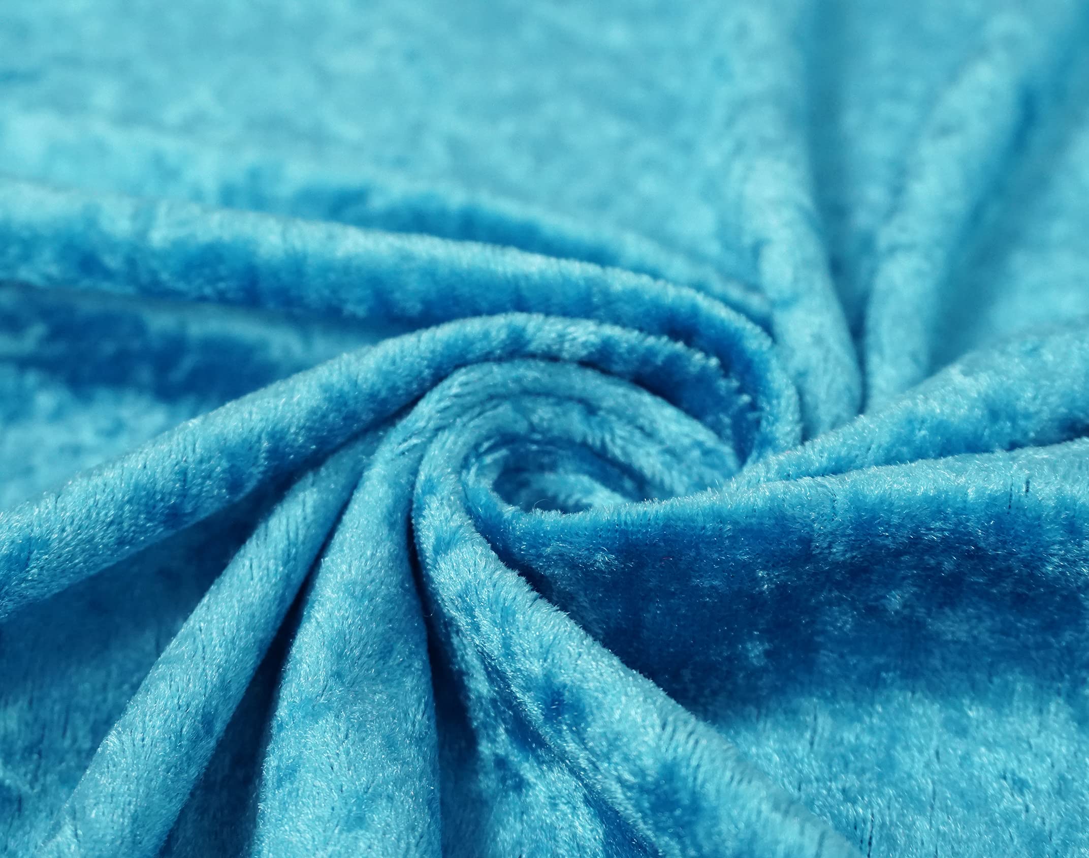 Crushed Velvet Fabric Craft Stretch Velour Material - Soft Furnishing & Craft Velour Fabric - 150cm Wide (Turquoise, 500cm x 150cm (197" x 60"))