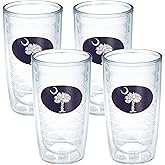 Tervis South Carolina Flag Made in USA Double Walled Insulated Tumbler Travel Cup Keeps Drinks Cold & Hot, 16oz 4pk - No Lid, Navy and White