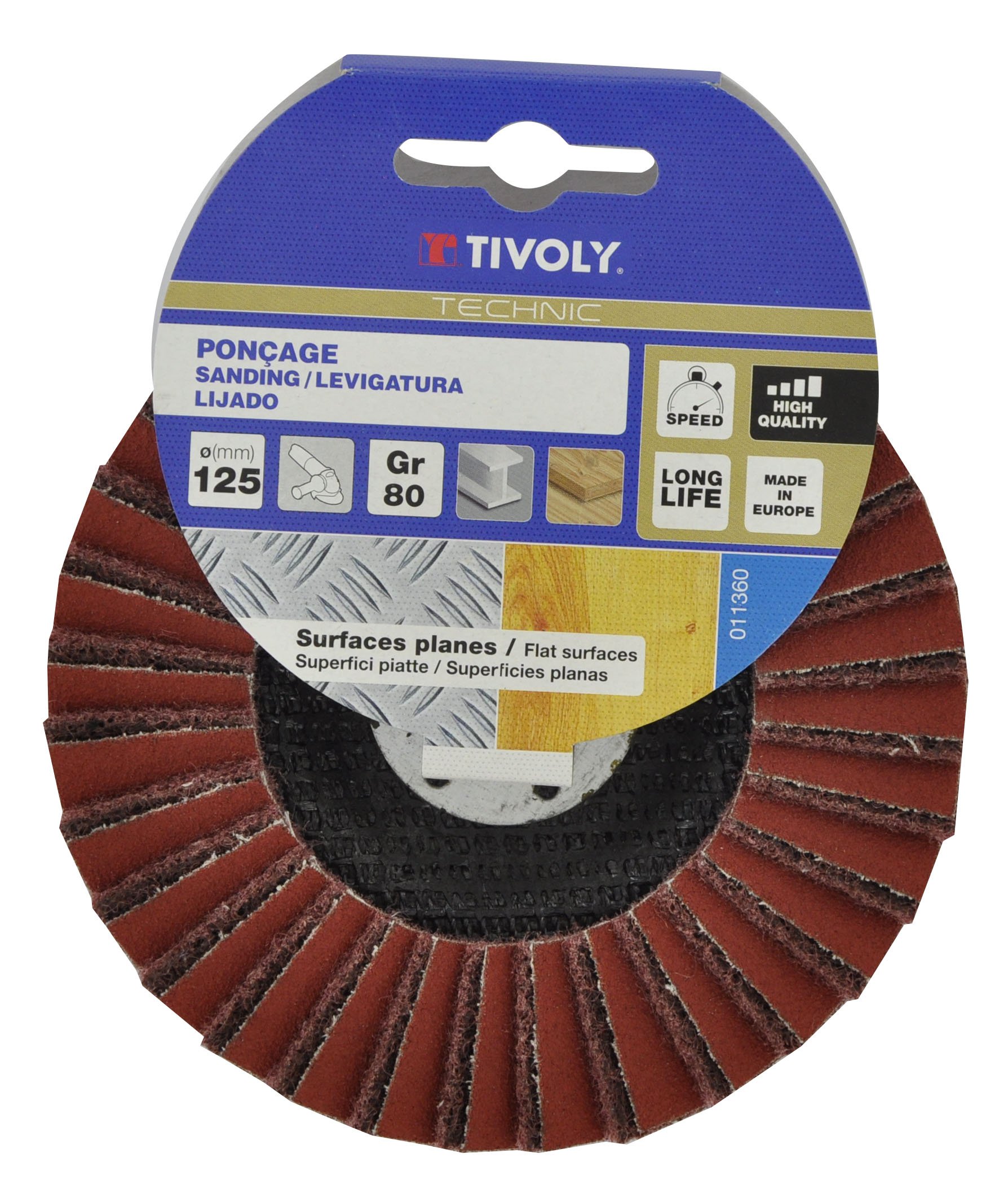 Combined Disc Wheel Ø125 mm 22.2 bore, grit 80