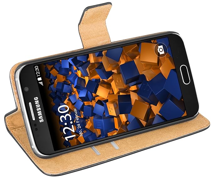 mumbi Ledertasche im Bookstyle für Samsung Galaxy S6 / S6 Duos Tasche