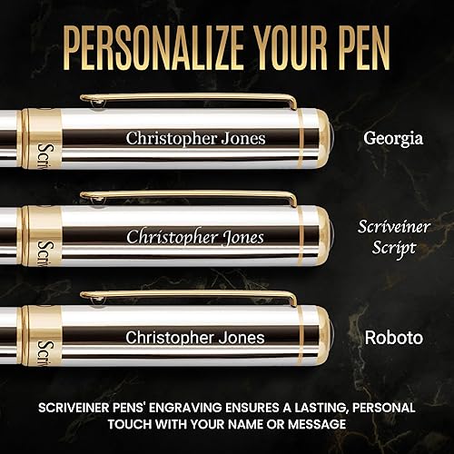 Scriveiner Personalized Silver Chrome Rollerball Pen Stunning