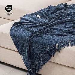 RECYCO Throw Blanket Soft Cozy Chenille Throw
