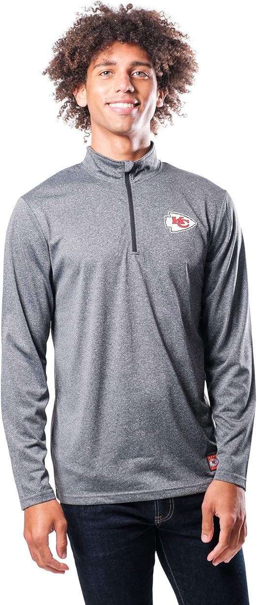 Ultra Game Men's Active Quarter Zip Pullover Shirt Long Sleeve Tee