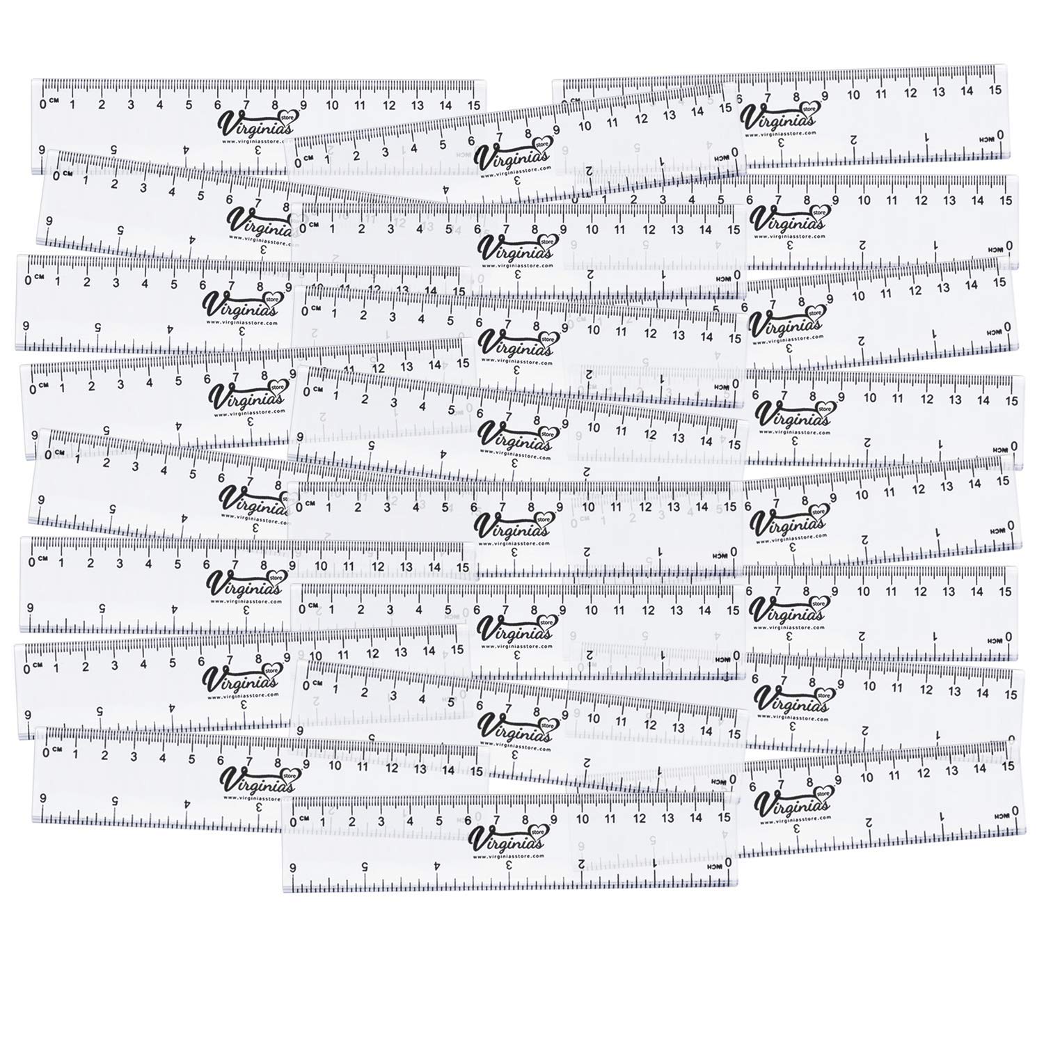 Amazon.com : Pack of 24, Rulers, 15cm/6inch, Crystal Clear : Office ...