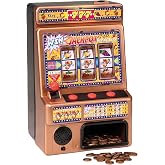 Trisquirrel Retro Slot Machine with Tokens, Tabletop Casino Toy | 12.5" Electronic Arcade Table Game for Home Bar Game Night, Flashing Lights &amp; Jackpot Sounds, Token Only, Birthday Gift