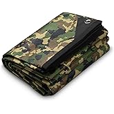 Arcturus XL Survival Tarp - Insulated Reflective Thermal Camping Tarp - 8.5' x 12' (Woodland Camo)
