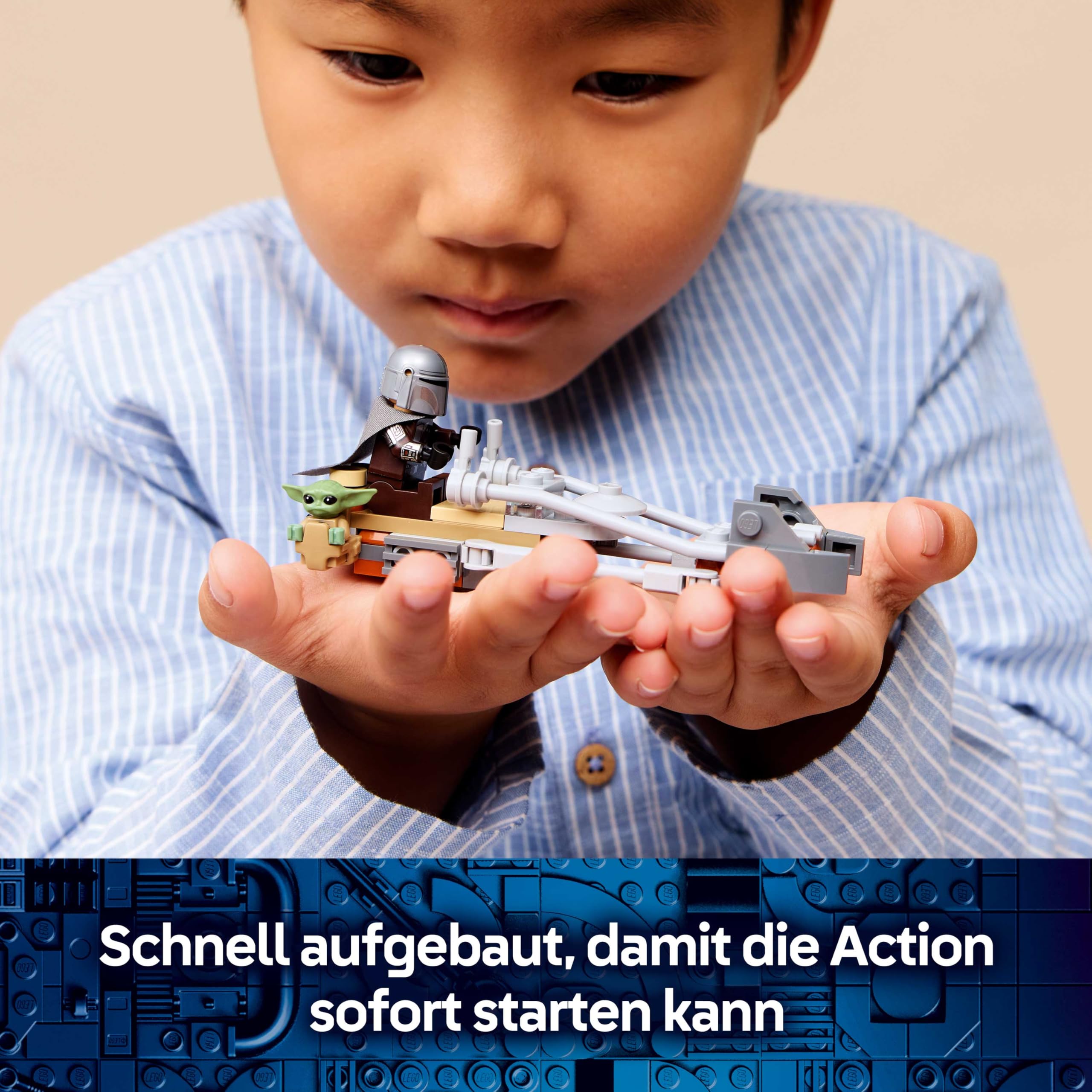 LEGO Star Wars Der Mandalorianer und Grogu auf ihrem Speeder Bike - Set mit Fahrzeug und 2 Star Wars Figuren für Actionabenteuer - Geschenk für Kinder ab 6 Jahren - 75436 4