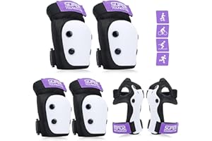 YOOXARMOR Adjustable Kids Knee Pads Elbow Pads Wrist Guards Set for 3-8 Years Child Protective Gear Set for Roller Skates,BMX,Bike,Cycling, Skateboard, Inline Skating, Scooter Riding Sports,Football