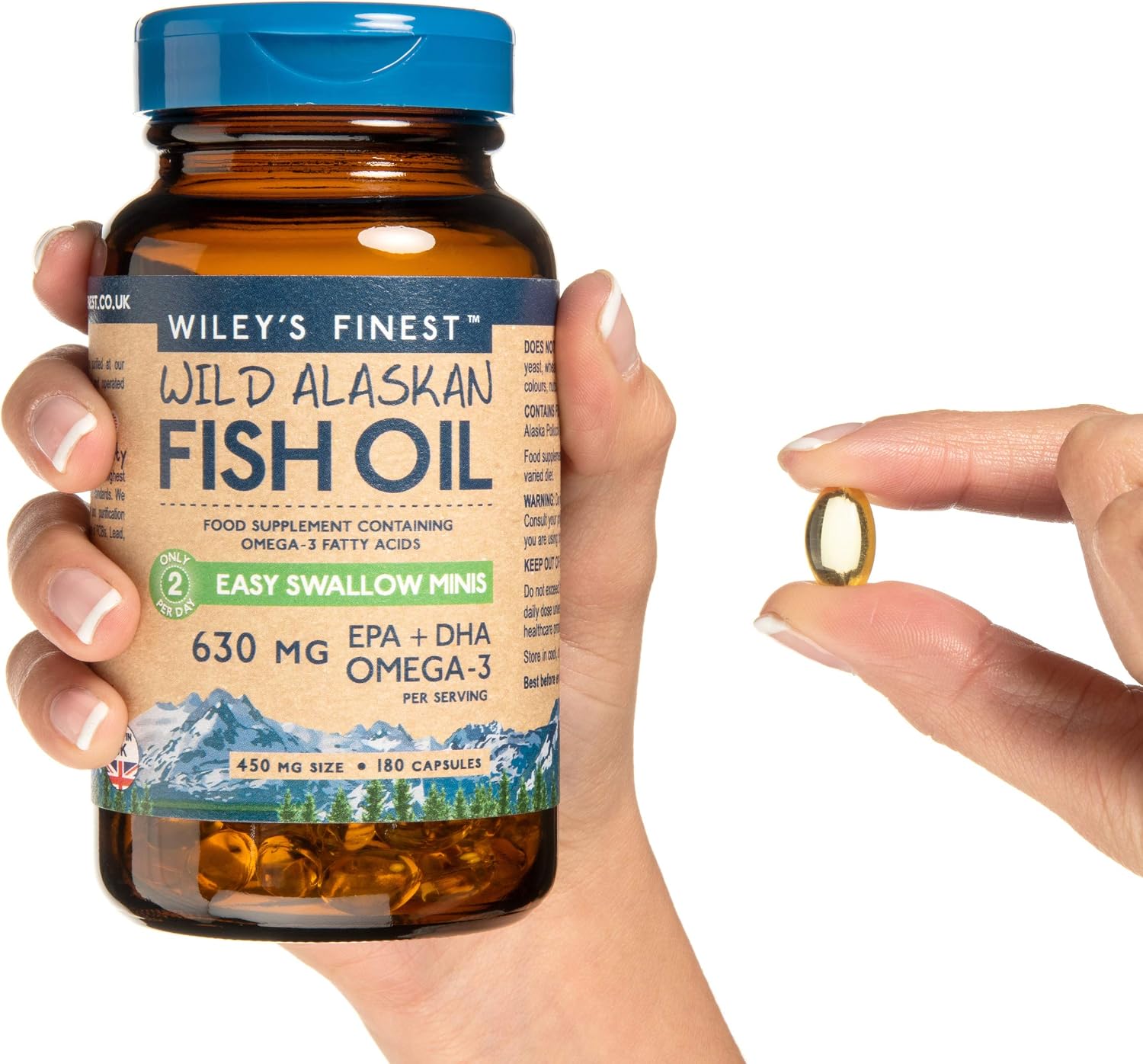 Wiley's Finest Wild Alaskan Fish Oil Easy Swallow Minis, Omega-3 Fish Oil Supplement for Adults and Kids - Image 3